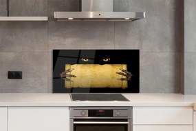 Panel szklany do Kuchni Straszne Oczy i Palce na Papierze