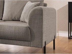 Szarobrązowy narożnik z tkaniny szenilowej (lewostronny/w kształcie litery L) Mauris – Ropez