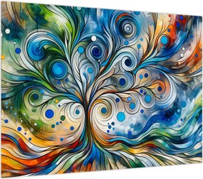 Obraz – Kolorowe energetyczne drzewo (70x50 cm)