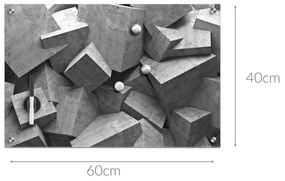 Szklana tablica magnetyczna Cubes + 3 magnesy, 60x40 cm, ZELLER