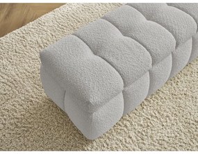 Jasnoszara ławka z materiału bouclé Mont Blanc – Bobochic Paris