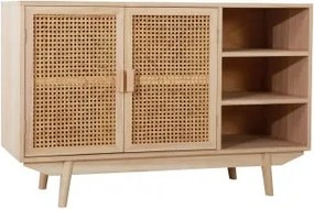 Aparador 100x40 Cm Z Drewna Z 2 Półkami Ralik Jasne Drewno Naturalne - Sklum