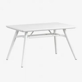 Stół Ogrodowy Prostokątny 135x80 Cm Z Polipropylenu Skandynawskiego Biała - Sklum