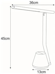 Czarna biurkowa lampka LED z przybornikiem - S253-Defis