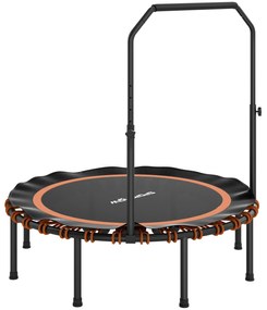 SPORTNOW Trampolina fitness z regulowaną poręczą, trampolina sportowa do użytku wewnątrz i na zewnątrz, stal, tworzywo sztuczne, pomarańczowy
