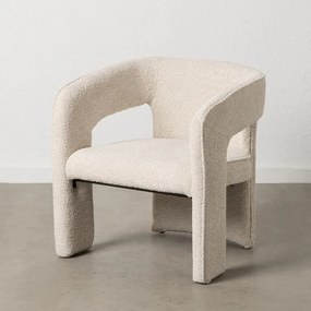 Beżowy fotel z materiału bouclé – Ixia