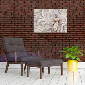 Obraz bogini z motywem kwiatowym (70x50 cm)