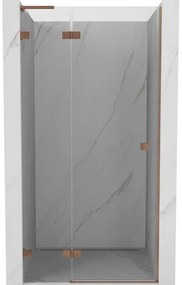 Mexen Lunar L drzwi prysznicowe uchylne lewe 105 cm, transparent, miedź szczotkowana - 834L-105-000-65-00-L