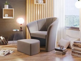 Miętowy fotel z wolnostojącym podnóżkiem do salonu S6-R32