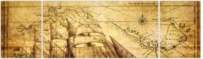 Obraz - Stara mapa (170x50 cm)