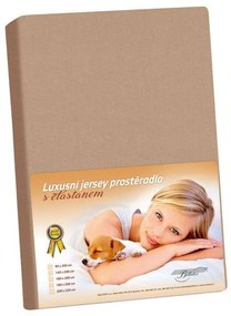 Bellatex Prześcieradło jersey z elastanem kawowy, 90 x 200 cm
