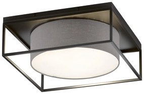 Czarno-szara lampa sufitowa z tekstylnym kloszem 60x60 cm Carre – Fischer &amp; Honsel