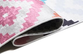 Szary dywan w kolorowy wzór do pokoju młodzieżowego C0-T48