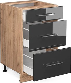 Szafka dolna do kuchni antracyt wysoki połysk 50x60x82 fame-line