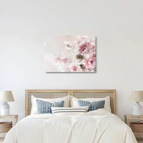 Obraz na szkle - Malowanie różowych kwiatów (70x50 cm)