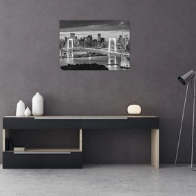 Obraz na szkle - Czarno-białe duże miasto (70x50 cm)