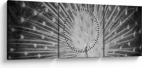 Obraz - Biały paw (z zegarem) (90x30 cm)