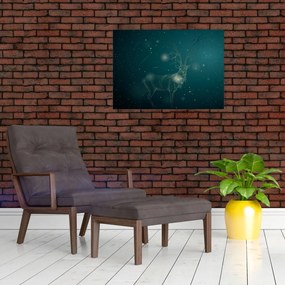 Obraz - Magiczny jeleń w nocy (70x50 cm)