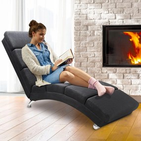 Leżanka LONDON, 186×55×89cm, antracytowa Casaria