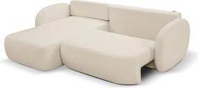 Masseno Narożnik AMICO z funkcją spania i pojemnikiem na pościel Narozniki L, Rozkładana sofa - Kremowy, SICURO 55