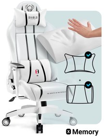 Fotel gamingowy Diablo X-One 2.0 King Size, biało-czarny