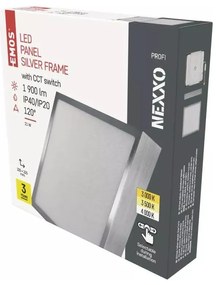 Lampa sufitowa LED w kolorze srebra z połyskiem 22.5x22.5 cm Nexxo – EMOS