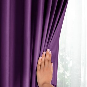 Fioletowa aksamitna zasłona częściowo zaciemniająca (dimout) 140x270 cm Eyelets – Restilo