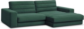 Zielony aksamitny narożnik (prawostronny/z szezlongiem) Sierra – Bobochic Paris