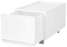 Modułowy pojemnik Wave Junior Snow z kółkami 43,4x 27,2 x 22 cm, wąski - 1 szuflada - kółka