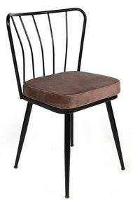 Zestaw krzeseł do jadalni Yildiz Light Brown andBlack, 4 sztuki, 4 szt.