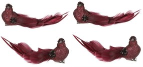 Zestaw ptaszków na klipsie, fioletowy, 4 szt.