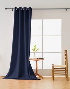Granatowa zasłona OXFORD 140x250 cm Zawieszanie: Taśma z wiązaniami
