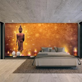 Fototapeta - Budda w złotym blasku (196x136 cm)