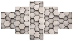 Obraz - Sześciokąty w betonie (125x70 cm)
