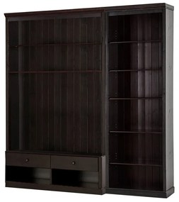 Brązowy zestaw pod TV z litego drewna sosnowego 214x223 cm Anita – Støraa