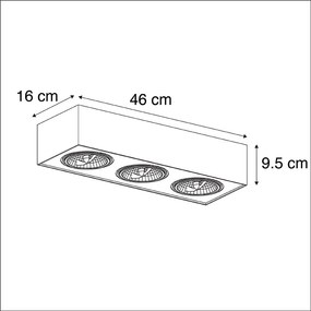 Design Reflektorek / Spot / Spotow czarny kwadrat 3-light - Kaya Nowoczesny Oswietlenie wewnetrzne