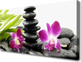 Obraz canvas na ścianę Równowaga: Orchidea i Kamienie Zen