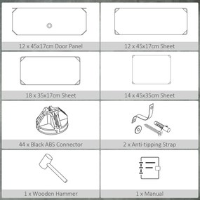 HOMCOM Regał na buty, 12 skrzynek na 24 pary butów, Plastik, Czarny+Biały