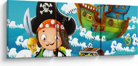 Obraz - Skarb piratów (z zegarem) (90x30 cm)
