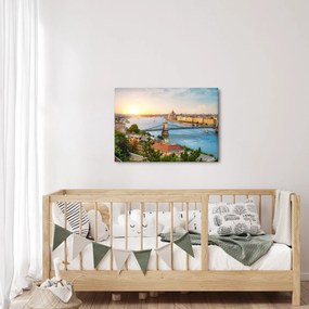 Obraz miasta Budapeszt z rzeką (70x50 cm)