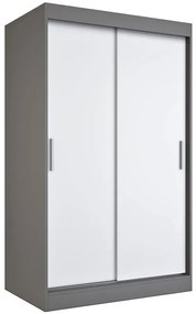 Szafa przesuwna antracyt + biały 120 cm - Erco 3X