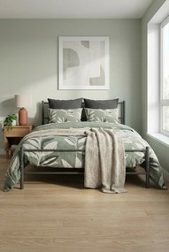 Szare metalowe łózko dwuosobowe 140x200 cm C0-F55