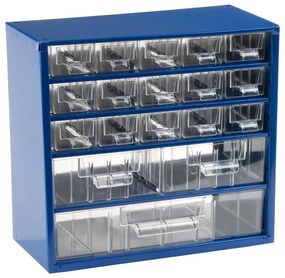 Metalowa szafa z szufladami, 306 x 155 x 282 mm, 15x S, 2x M, 1x L