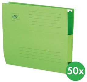 Teczki zawieszane z bocznymi zabezpieczeniami, zielone, 50 szt.