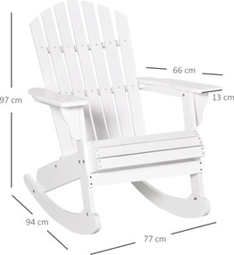Outsunny krzesło ogrodowe Adirondack, białe, 77 x 94 x 97 cm