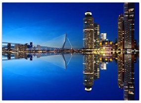 Zdjęcie - Rotterdam nocą (70x50 cm)