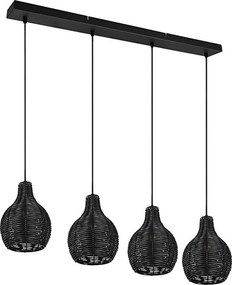 Reality - Żyrandol na lince SPROUT 4xE14/30W/230V czarny/rattan
