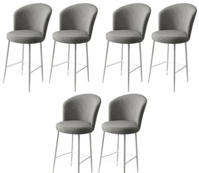 Zestaw krzeseł barowych Fora Grey and White, 6szt., 6 szt.