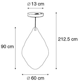 Orientalna lampa wisząca złota 90 cm - NidumKolonialny Oswietlenie wewnetrzne