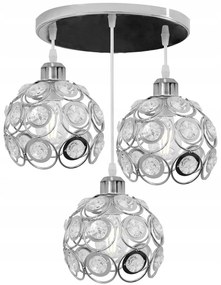 Lampa wisząca sufitowa APP210-3CPR KRYSZTAŁ SREBRNA
